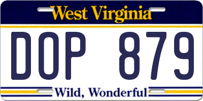 WV license plate DOP879