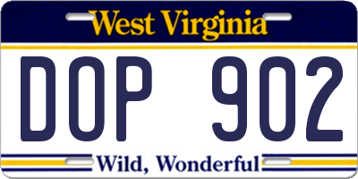 WV license plate DOP902