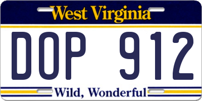 WV license plate DOP912