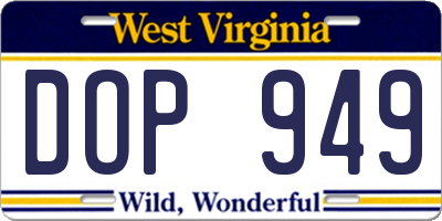 WV license plate DOP949