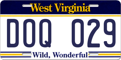 WV license plate DOQ029