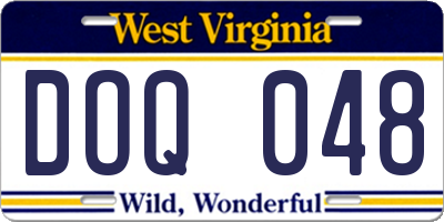 WV license plate DOQ048