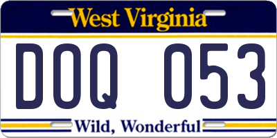 WV license plate DOQ053