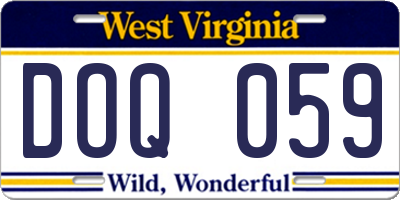 WV license plate DOQ059