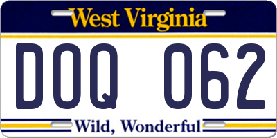 WV license plate DOQ062