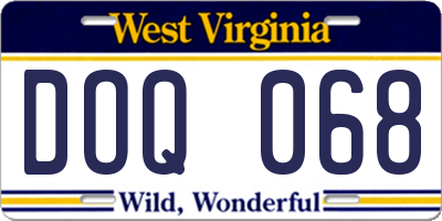 WV license plate DOQ068