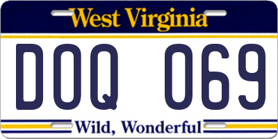 WV license plate DOQ069