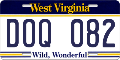 WV license plate DOQ082