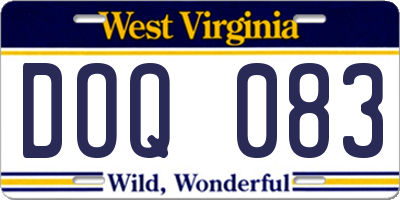 WV license plate DOQ083