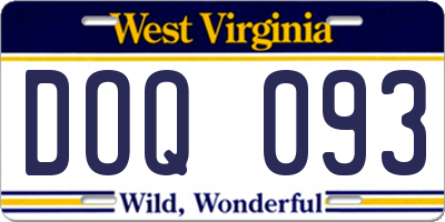 WV license plate DOQ093