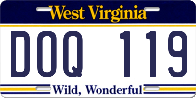 WV license plate DOQ119