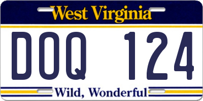 WV license plate DOQ124