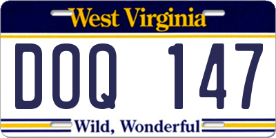 WV license plate DOQ147
