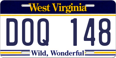 WV license plate DOQ148