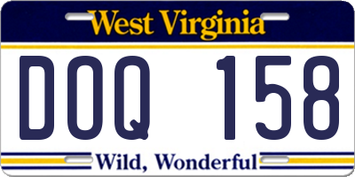 WV license plate DOQ158