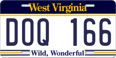 WV license plate DOQ166