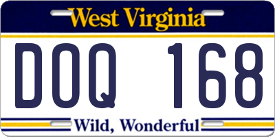 WV license plate DOQ168