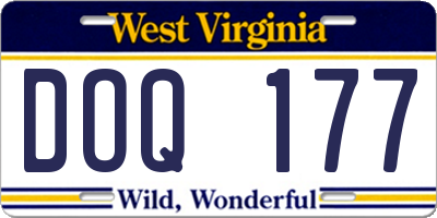 WV license plate DOQ177