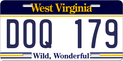 WV license plate DOQ179