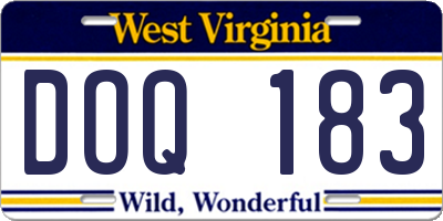 WV license plate DOQ183