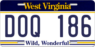 WV license plate DOQ186