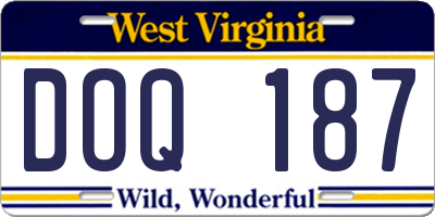 WV license plate DOQ187