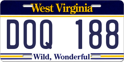 WV license plate DOQ188