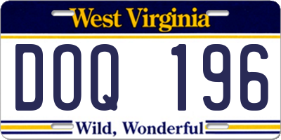 WV license plate DOQ196