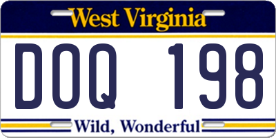 WV license plate DOQ198