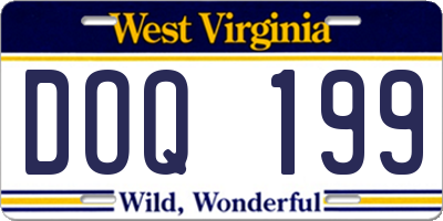 WV license plate DOQ199