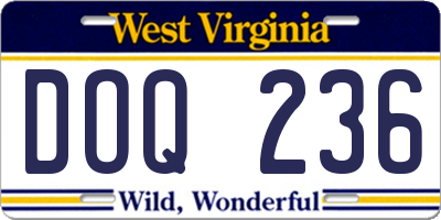 WV license plate DOQ236