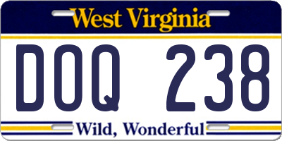 WV license plate DOQ238