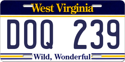 WV license plate DOQ239