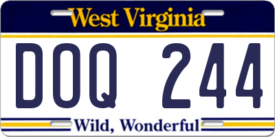 WV license plate DOQ244