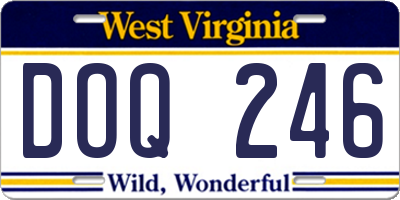 WV license plate DOQ246