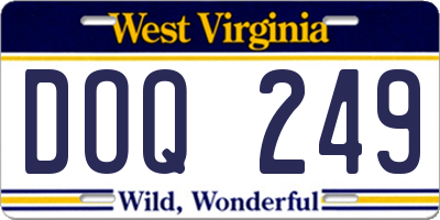 WV license plate DOQ249