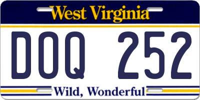 WV license plate DOQ252