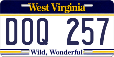 WV license plate DOQ257