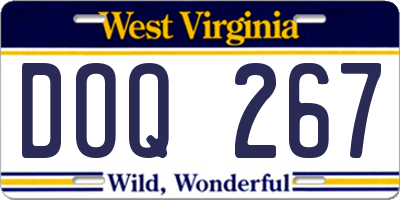 WV license plate DOQ267