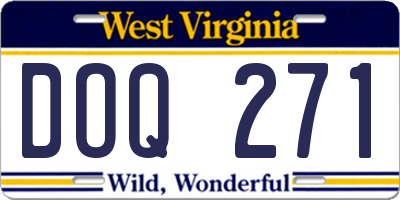 WV license plate DOQ271