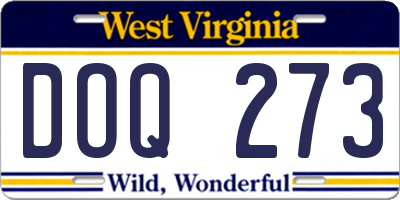 WV license plate DOQ273