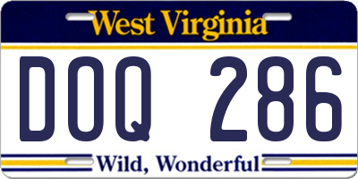 WV license plate DOQ286