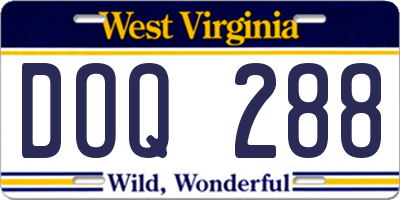 WV license plate DOQ288