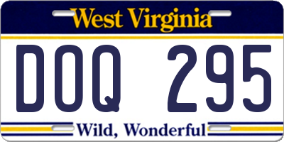 WV license plate DOQ295