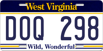 WV license plate DOQ298