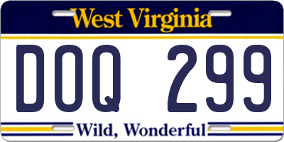 WV license plate DOQ299