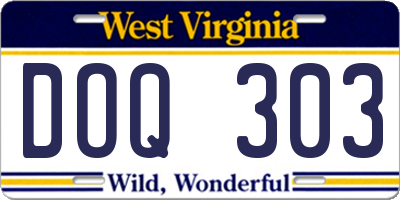 WV license plate DOQ303