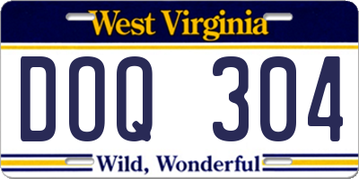 WV license plate DOQ304