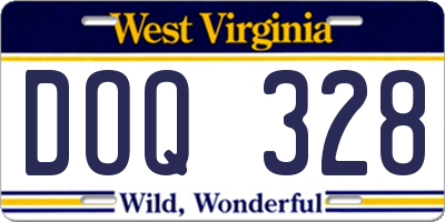 WV license plate DOQ328