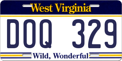WV license plate DOQ329